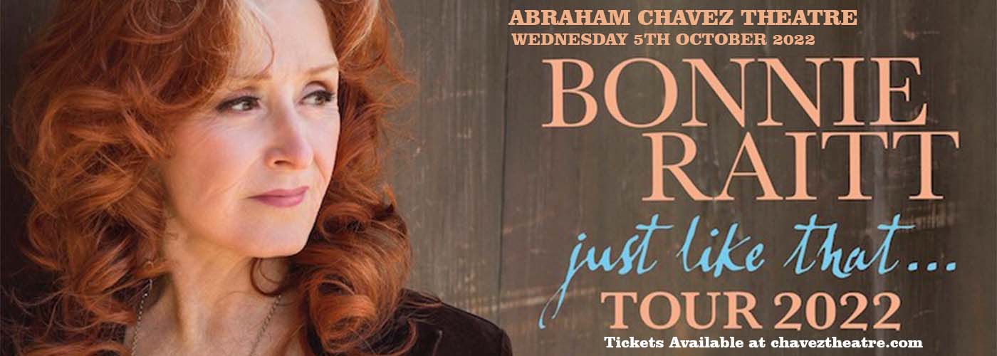Bonnie Raitt at Abraham Chavez Theatre tickets Bonnie Raitt at Abraham Chavez Theatre